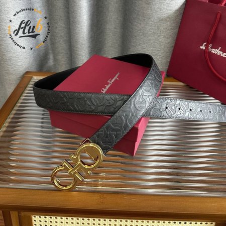Ferragamo Black Belt 3.5cm