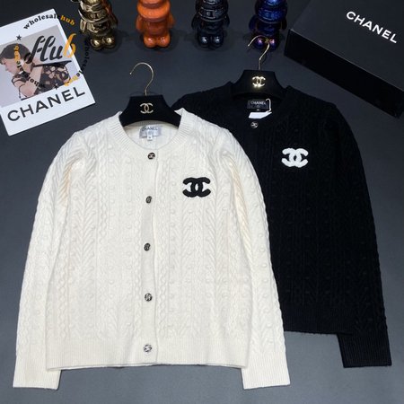 Chanel Round Collar Wool Cardigan Sweater