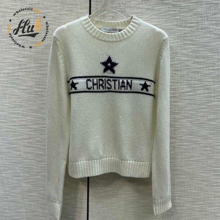 Dior Round Collar Star Cardigan Sweater