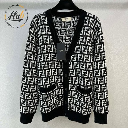 Fendi Knitting Cardigan Sweater Black