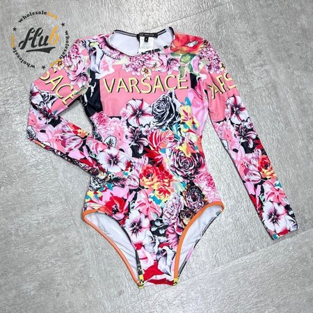 Versace Pink Rose One-Piece Swimsuit