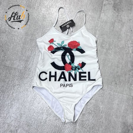 Chanel White One-Piece Swimsuit