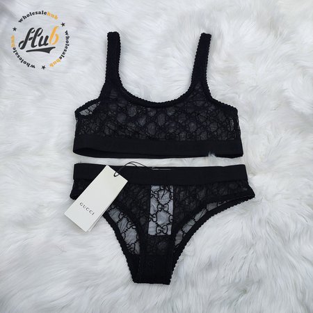 Gucci Hollowed-Out Black Two-Piece Swimsuit