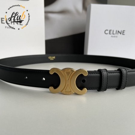 Celine Triomphe Arc De Triomphe Buckle Calfskin Belt 2.5cm