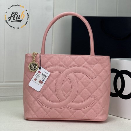 Chanel Caviar Quilted Petit Shopping Tote Pst Pink
