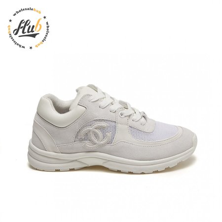 Chanel Low Top Trainer CC Triple White Sneaker