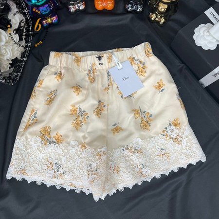 Christian Dior Shorts Pink Cotton And Silk Poplin