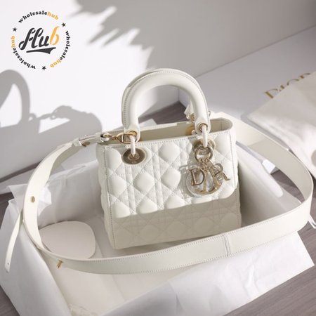 Mini Lady Dior Bag Cream Lambskin Cannage