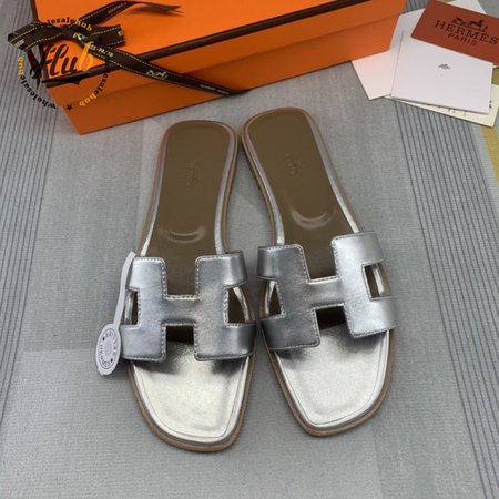 Hermes Sandal Silver Leather