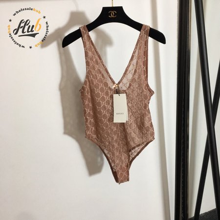 Gucci GG Tulle Jumpsuit Apricot