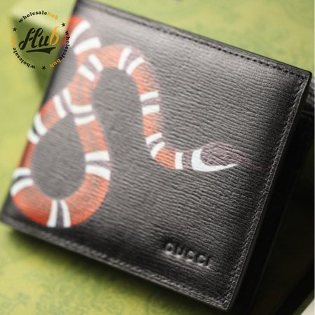 Gucci Kingsnake Print GG Supreme Wallet