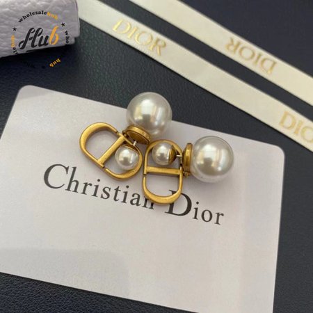 Dior CD Pearl Stud Earrings