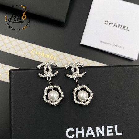 Chanel Pearl Silver Earrings