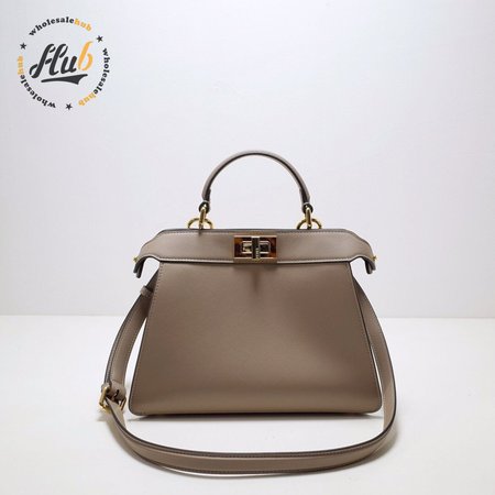 Fendi Peekaboo Iseeu Small Dove Gray Leather Bag