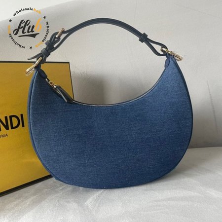 Fendi Nano Fendigraphy Blue Denim Charm