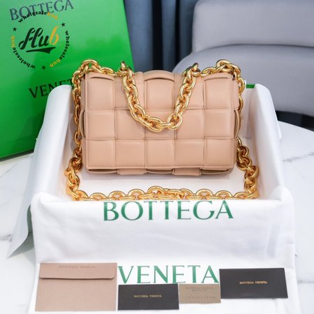 Bottega Veneta Almond Maxi Intrecciato Leather Chain Cassette Bag
