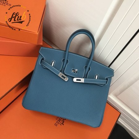 Hermes Blue Birkin Handmade Bag