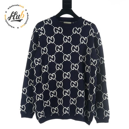 Gucci GG All Over Crewneck Sweater Navy