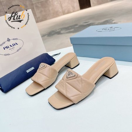 Prada Quilted Nappa Leather Heeled Sandals