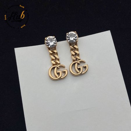 GUCCI Crystal Double G Earrings