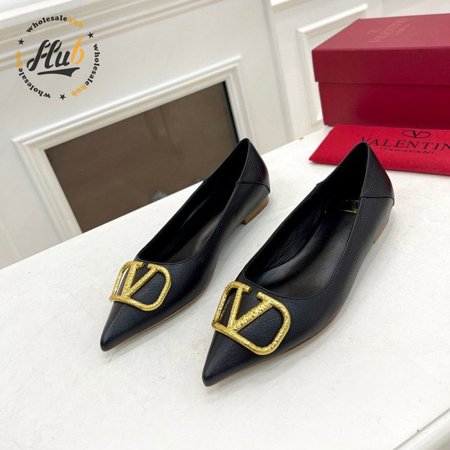 Valentino VLogo Leather Ballerina Shoes