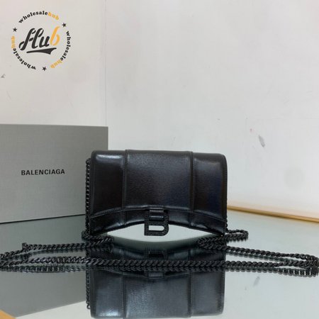 Balenciaga Hourglass Wallet On Chain Box In Black 656050