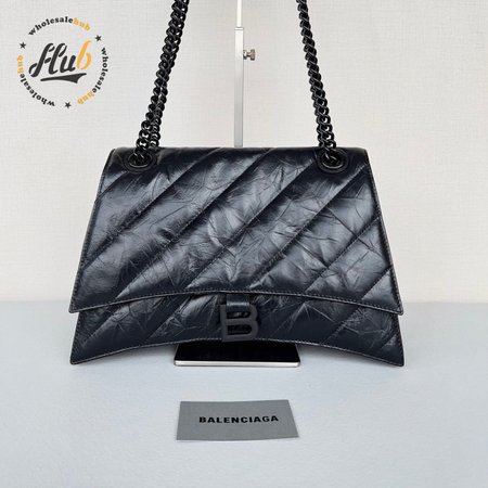 Balenciaga Crush Large Chain Bag Quilted In Black