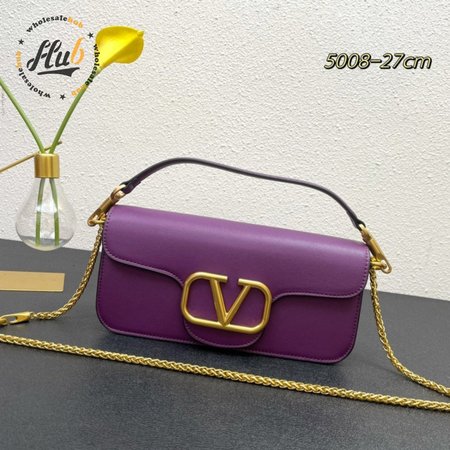 Valentino Loco Calfskin Shoulder Bag Prune WB0K30ZXL_ZA2