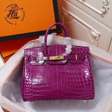 Hermes Birkin 35 Violet Porosus Birkin Bag