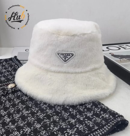 Prada Fluffy Hat White
