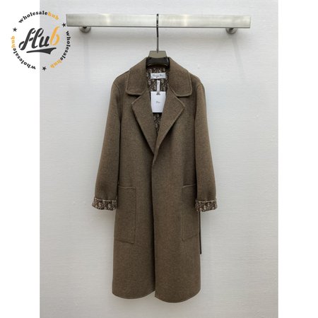 Dior Logo Reversible Lapel Wool Coat