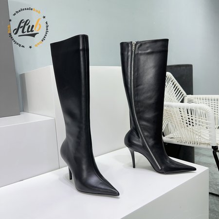 Balenciaga Autumn And Winter Pointed Toe Zipper Boots