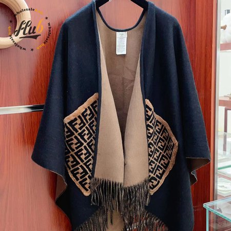 Fendi cloak Cashmere and Wool-blend Poncho Shawl