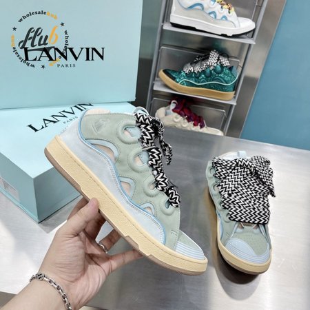 LANVIN Curb sneakers pale blue DRA2-A2121 Size 35-45