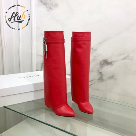 Givenchy Shark Lock Boots In Leather Red 35-39