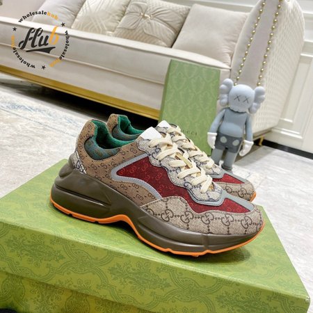 Gucci GG Rhyton Sneaker Brick Red Original GG Canvas 35-45