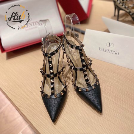 Valentino Rockstud Grainy Leather Ankle Strap Pump 100 MM 35-39
